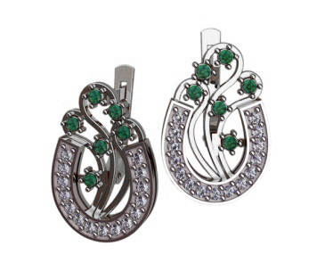 

Серьги серебряные Подкова 405 73