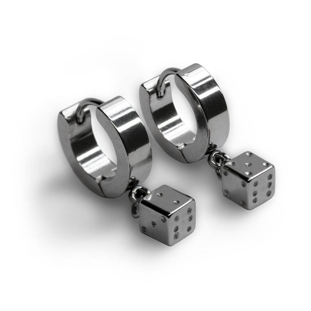 

Серьга-кольцо SP-17 с кубиком-подвеской