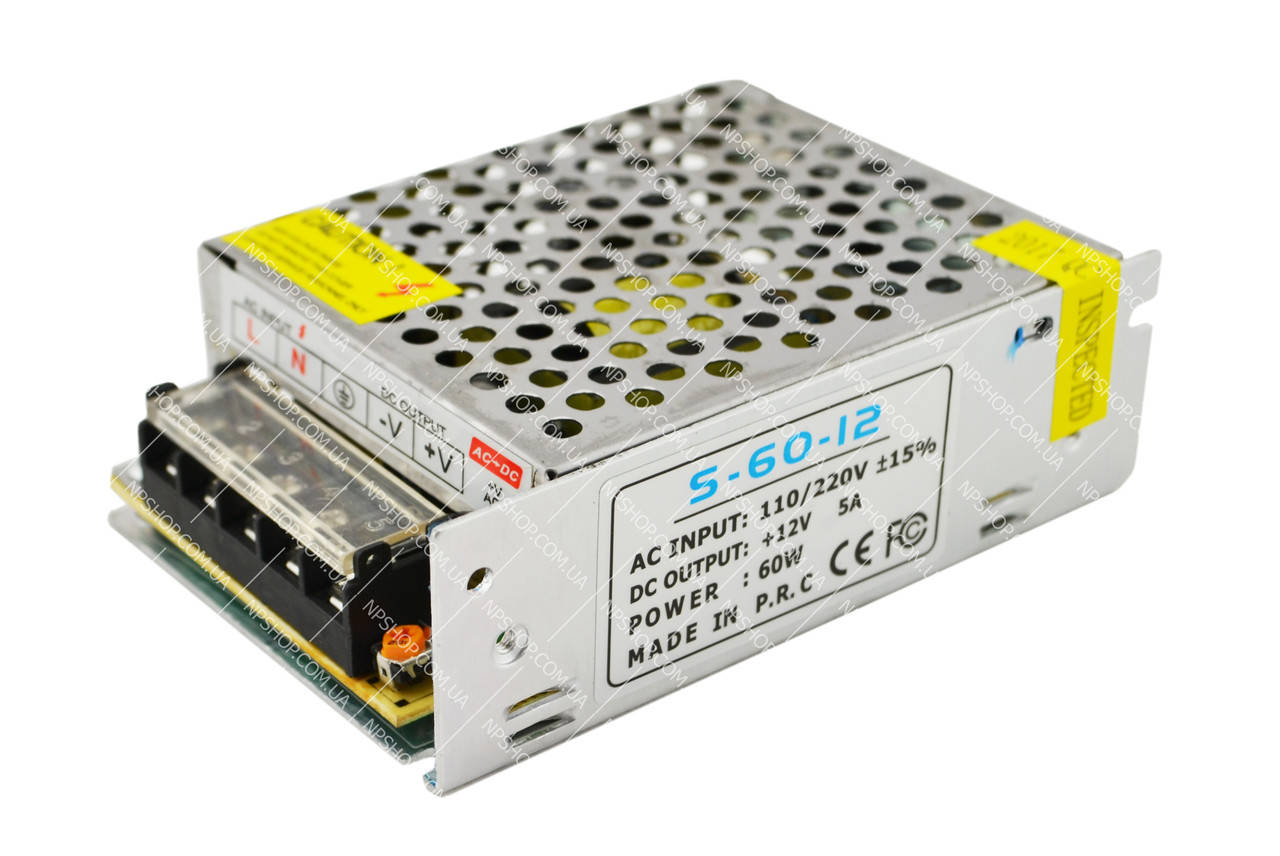 

Блок питания UKC 100-240V DC 12V 5A металлический (1895)