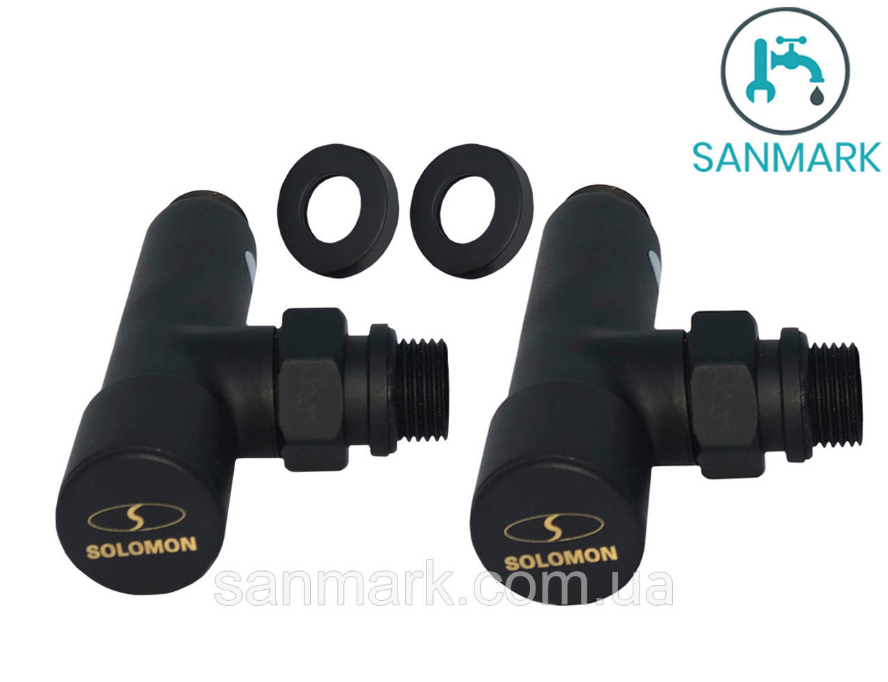 

Кран угловой удлиненный Solomon (черный) 1/2