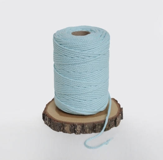 

Шнур бавовняний в'язаний 3мм, Блакитний, Голубой