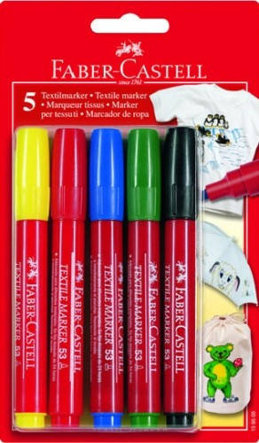 

Маркеры для ткани Faber Castell , 5 цветов