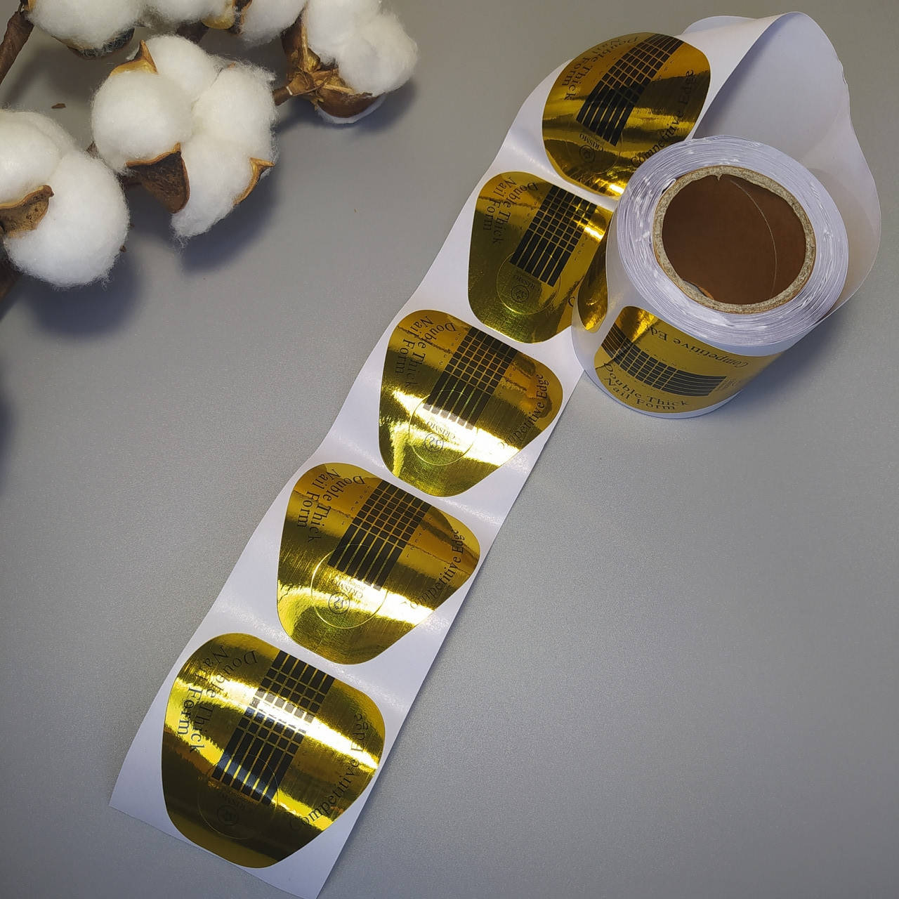 

Формы для наращивания ногтей, широкие 100 шт, Золотистый