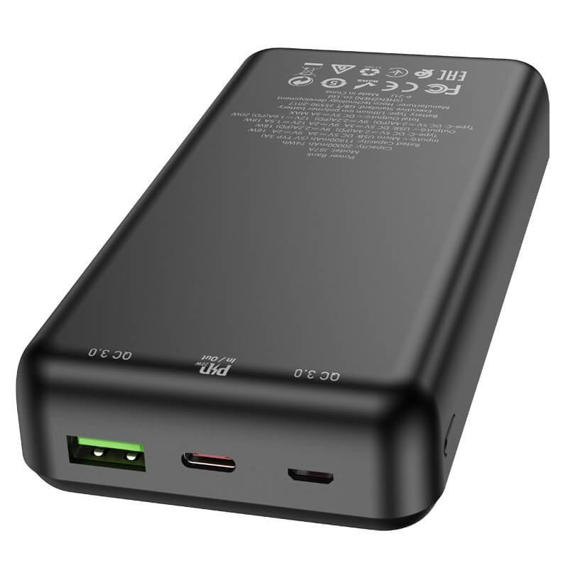 

УМБ портативное зарядное Power Bank Hoco Tacker J87A 20000mAh, USB, Type-C, 20W, QC, черное