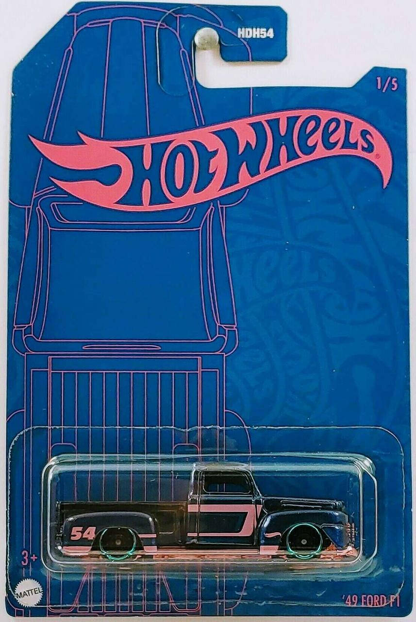 

Машинка Hot Wheels - '49 Ford F1 - 2022 54th Anniversary - Blue & Pink (#01) - HDH56. Mattel. Оригинал