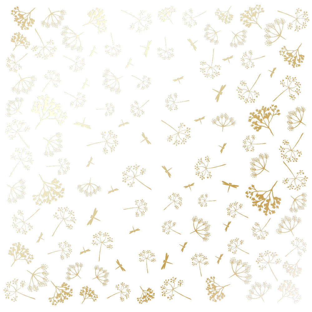 

Папір з фольгуванням - Golden Dill White - Fabrika Decoru - 30x30