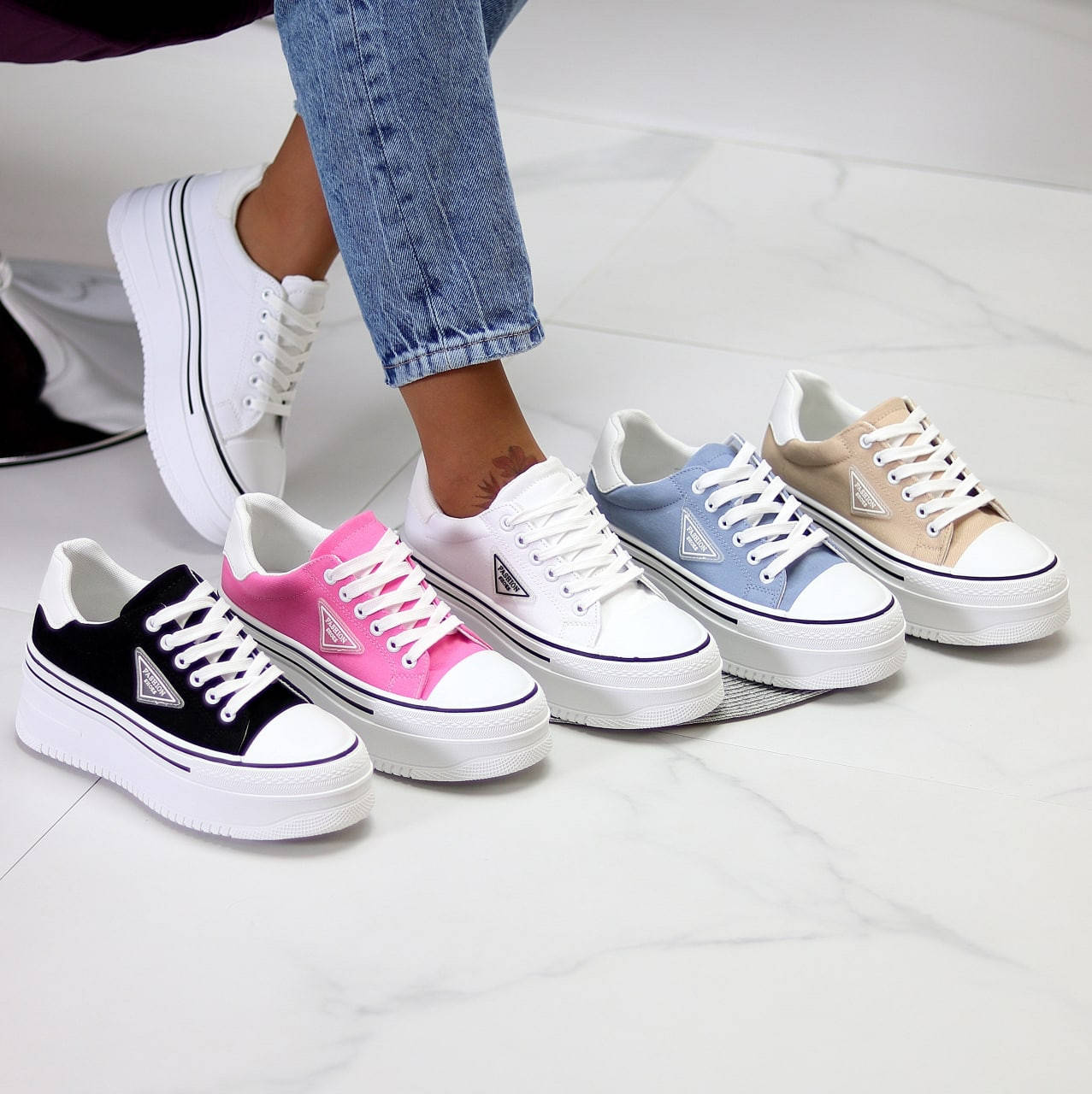 

Женские кеды- слипы на высокой подошве