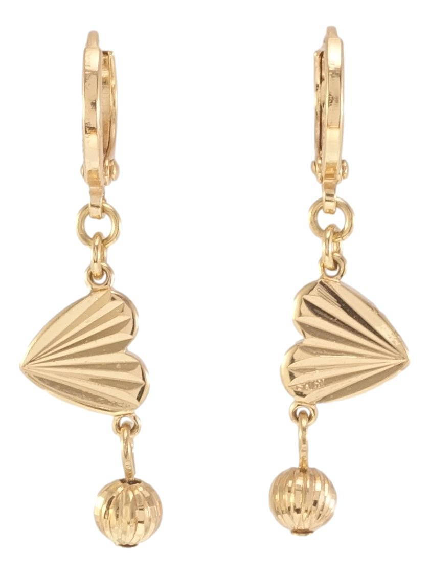 

Серьги Xuping Позолота 18K подвески "Сердечки с бусинами"