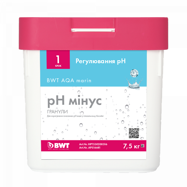 

Химия для бассейнов гранулы BWT AQA marin pH минус (7,5 кг) (APS16681)