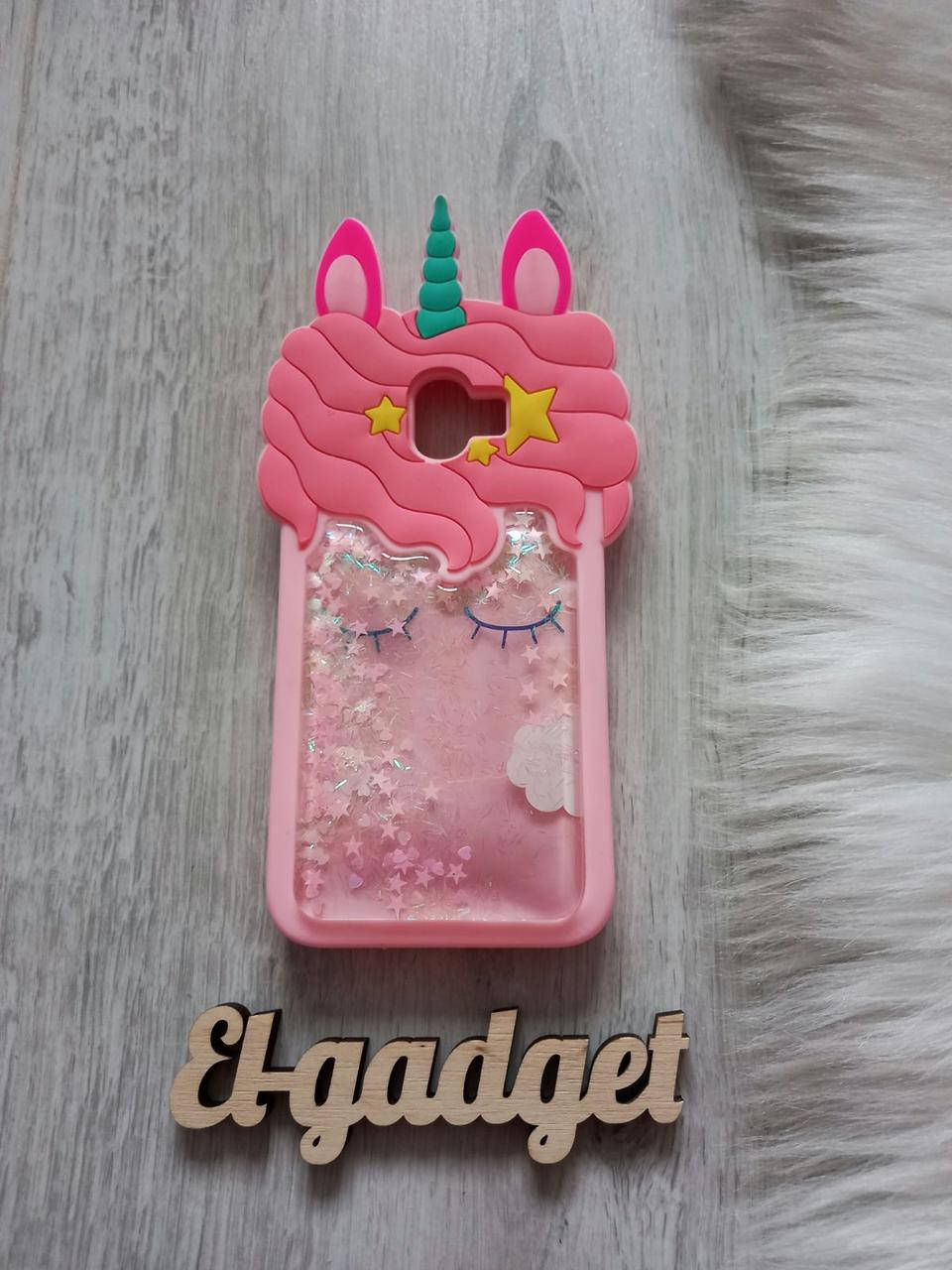 

Чехол на Samsung Galaxy J4 J400 2018 Единорог с блестками розовый