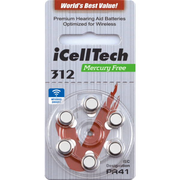 

Батарейки для слуховых аппаратов 312 іCellTech Premium (Южная Корея)