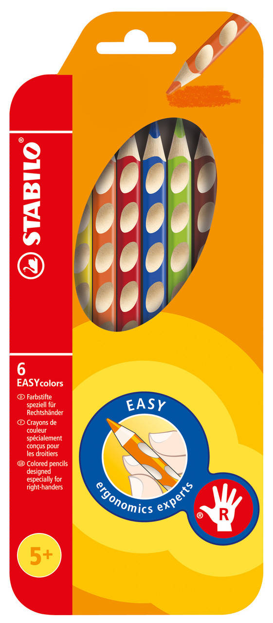 

Карандаши 6 цветов для правши STABILO EASYcolors