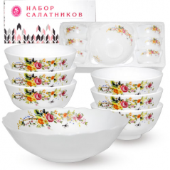 

Набір салатників 7шт(1шт-8, 6шт- 4,5) Чайна троянда