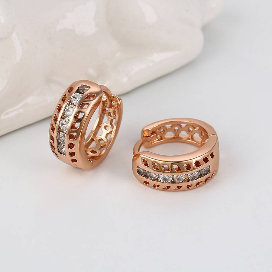 

Серьги Ажурная дорожка, с цирконием, медзолото Xuping, 14К