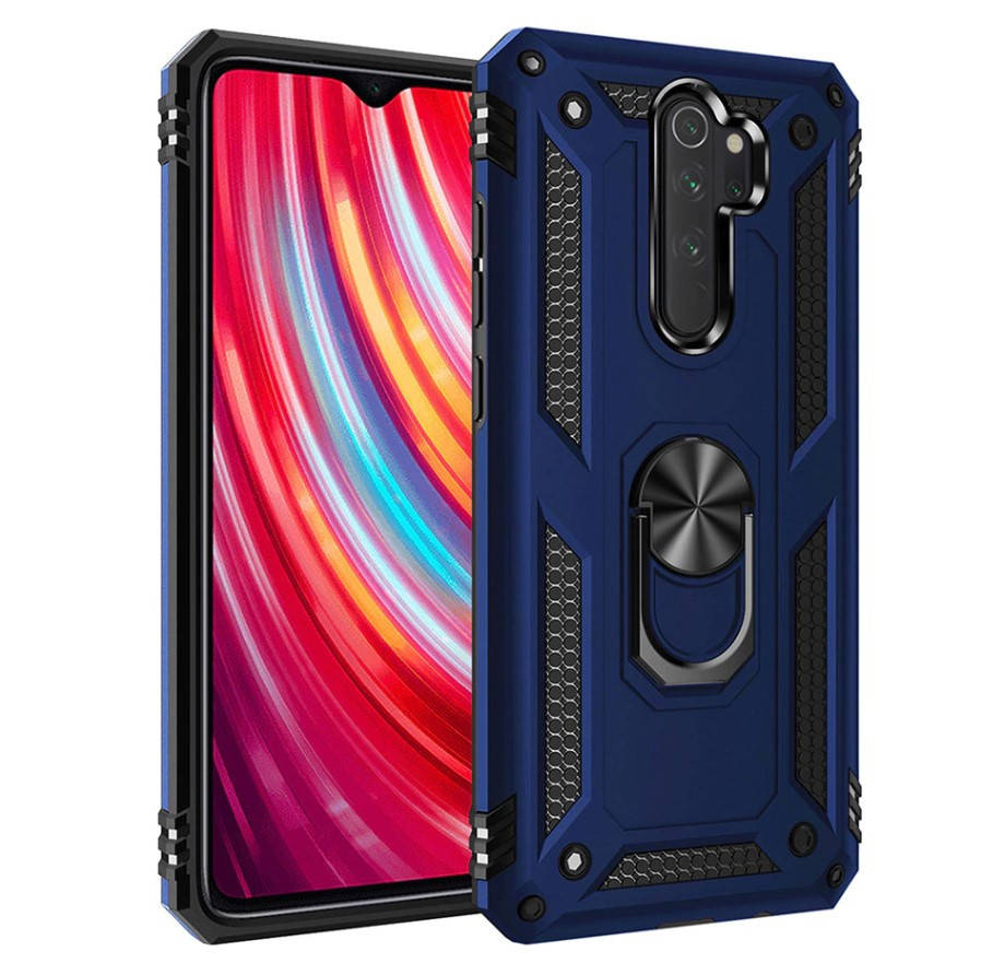 

Противоударный чехол Combo Ring для Xiaomi Redmi Note 8 Pro (Разные цвета) Синий