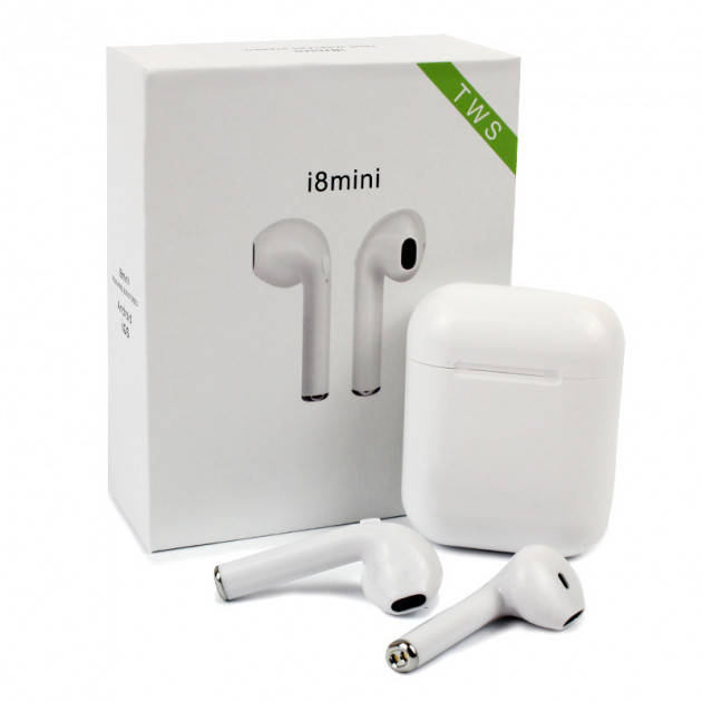 

Беспроводные наушники блютуз навушники Wireless Stereo i8, навушники вкладыши с микрофоном WHT, Белый