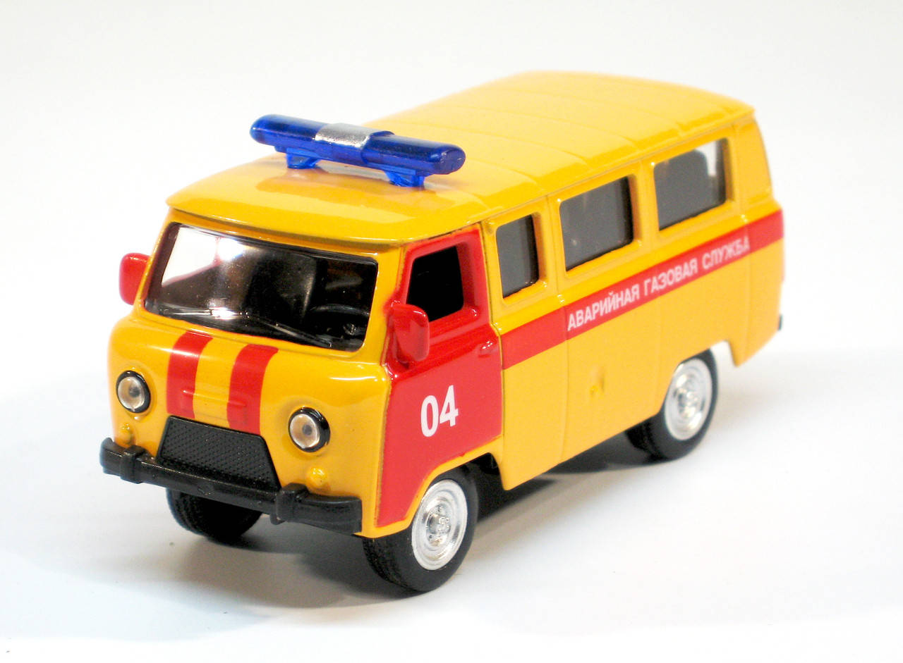 

Машина модель металлическая УАЗ 39625 "Аварийная газовая служба" 1:50, Желтый