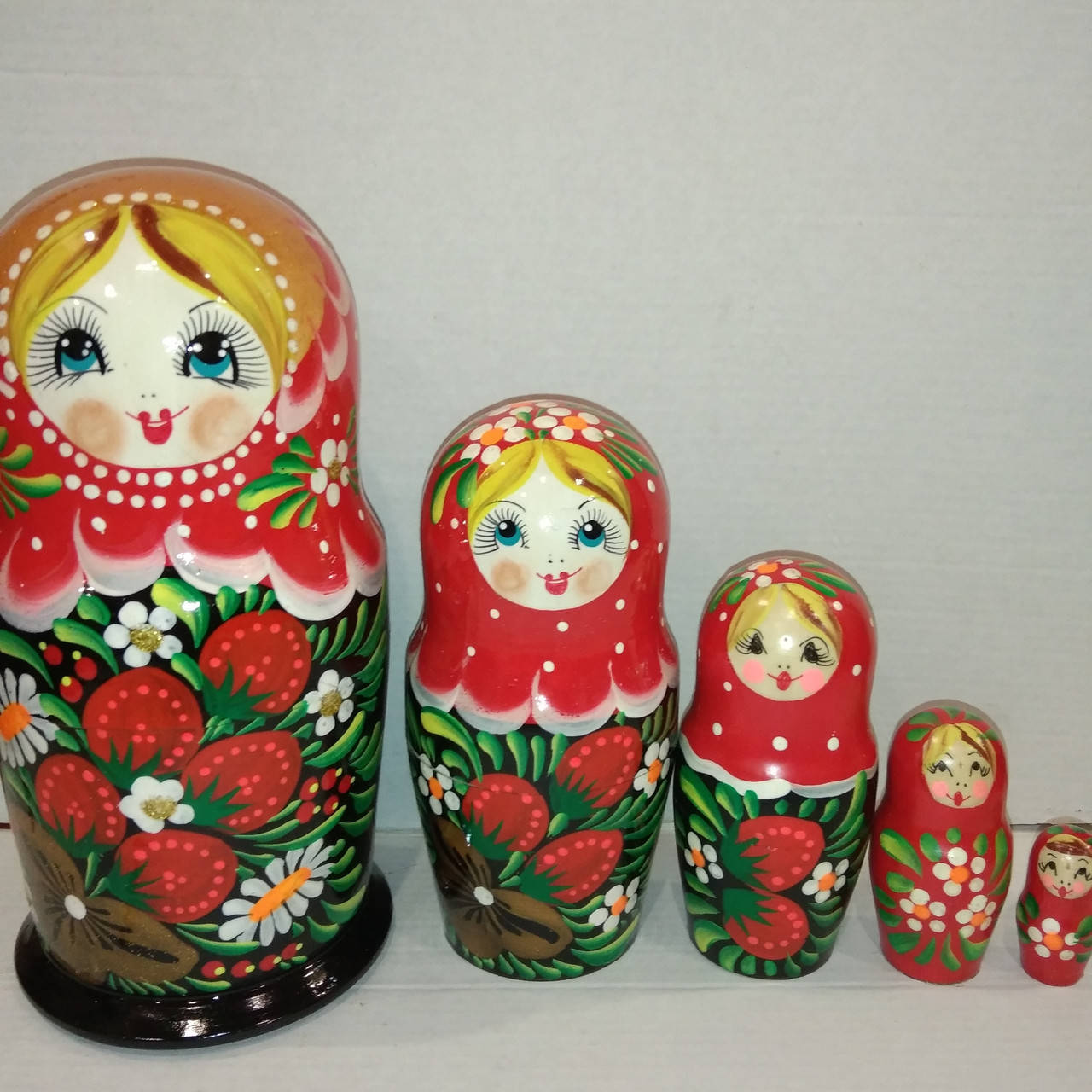 

Матрёшка кукла деревянная 5 в 1.Сувенирная матрёшка. высота 17 см Развивающая игрушка