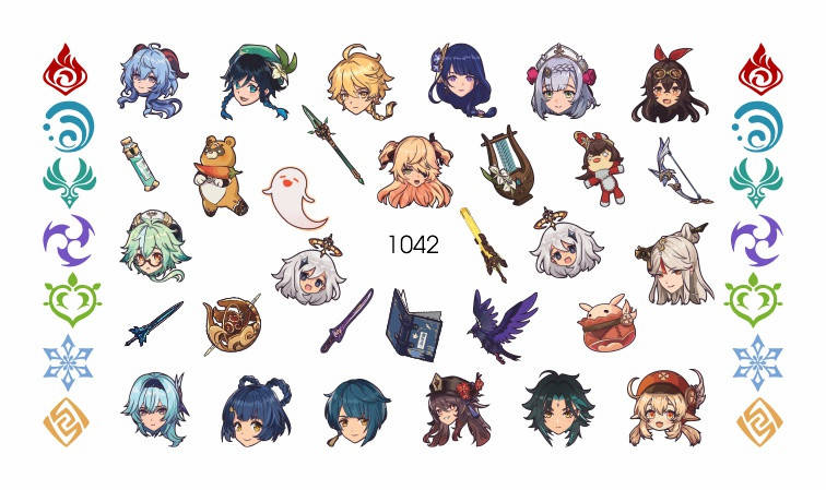 

Водный слайдер дизайн для ногтей Аниме № 1042