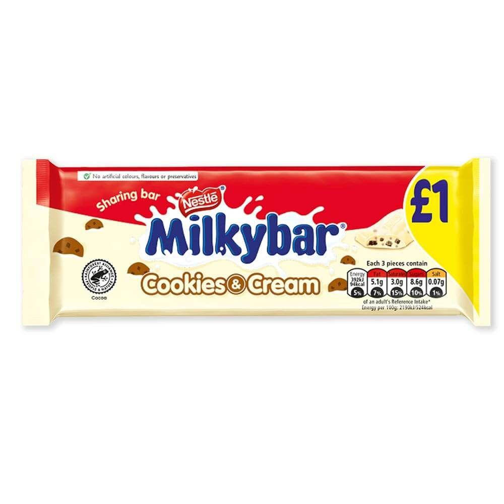 

Шоколадка Nestle Milkybar Cookies Cream 90 g *30/10/2021