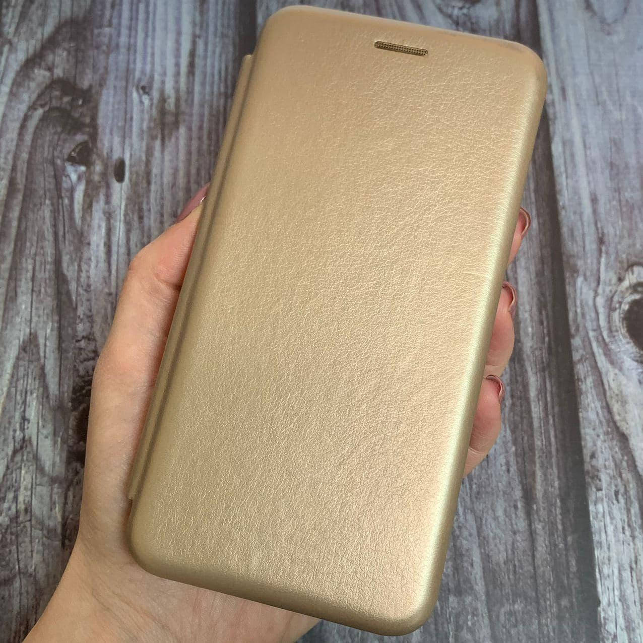 

Чехол книга для Samsung A6 2018 A600 с эко кожи с подставкой книжка на телефон самсунг а6 а600 золотая STN