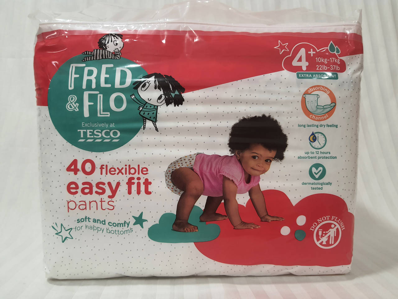 

Подгузники-трусики Fred&Flo (Tesco) pants 4+ (10-17кг) в упаковке 40 шт., Белый