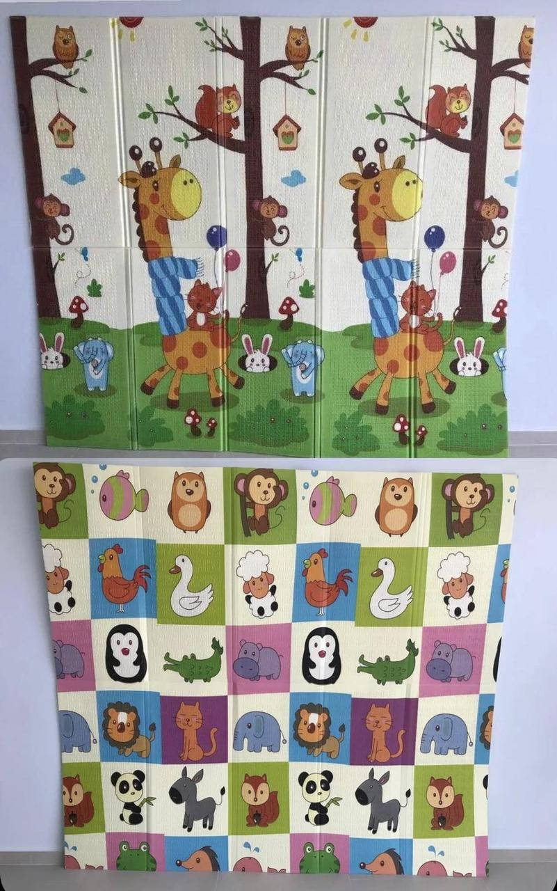 

Детский двусторонний складной термоковрик "Жираф" и "Животные", 180х200x0.8см