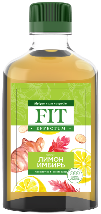 

Низкокалорийный сироп со стевией ФитПарад Fit Effectum вкус "Лимон-Имбирь" (250 мл)