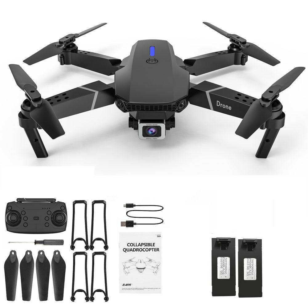 

Квадрокоптер E88 Pro с FPV 4K и HD камерами + кейс Черный Два аккумулятора