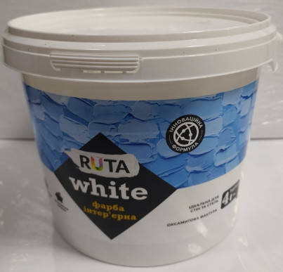 

Краска интерьерная для стен и потолков WHITE RUTA 4 кг, Белый