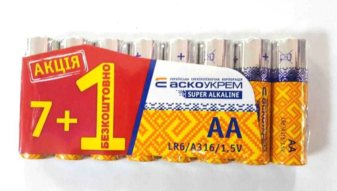 

Батарейка АСКО луженая LR6, AА (Блистер 7+1шт.)