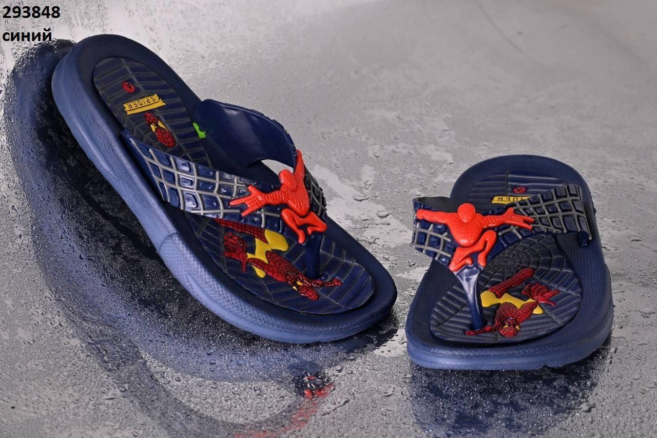 

Шлепанцы вьетнамки легкие пена eva на мальчика синие Человек паук Spider-Man 34, Синий