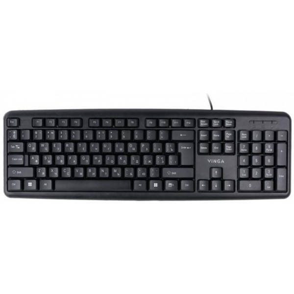 

Клавиатура проводная Vinga KB110BK USB Б/У, Черный