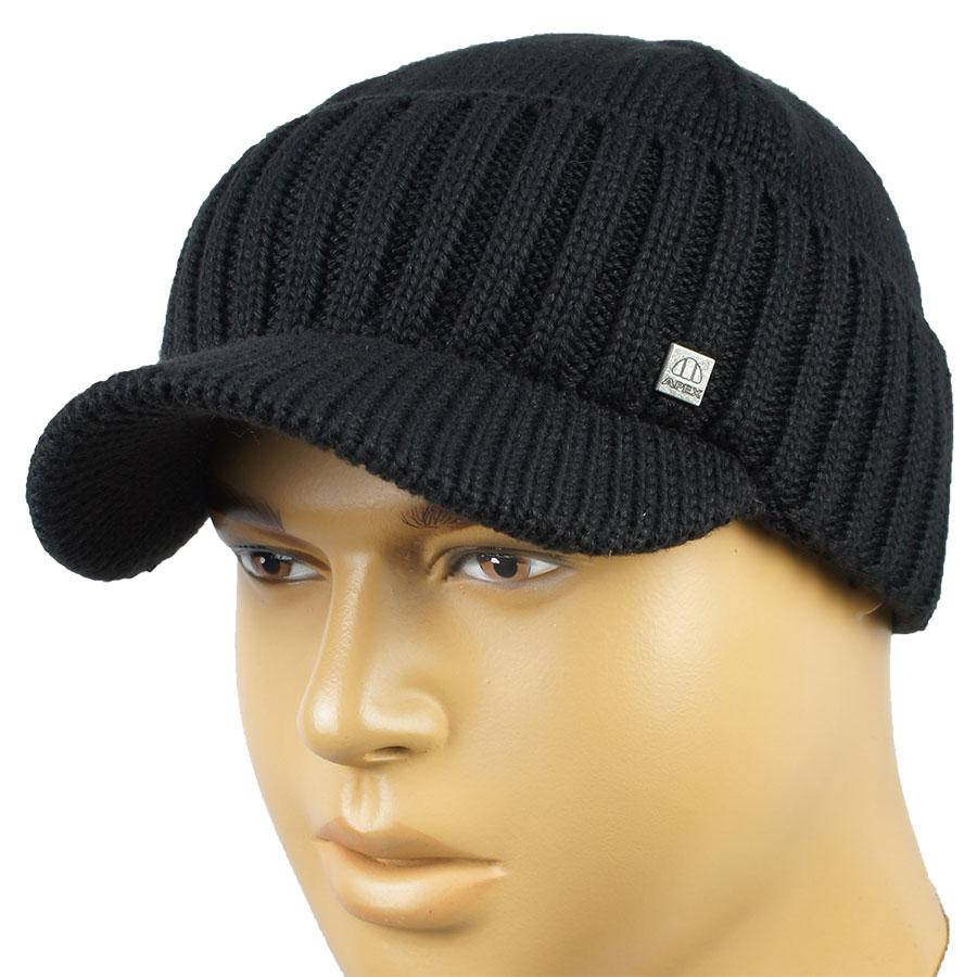 

Стильна чоловіча шапка Apex Sport К0 35 black з козирком, Черный