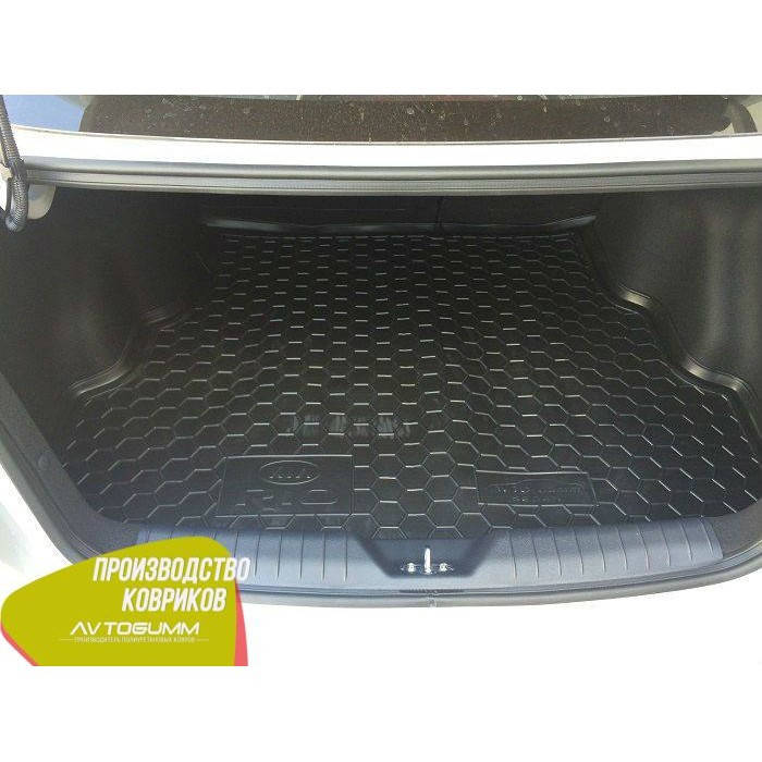 

Мягкий полиуретановый коврик в багажник Kia Rio / Киа Рио 2015- Sedan, Черный