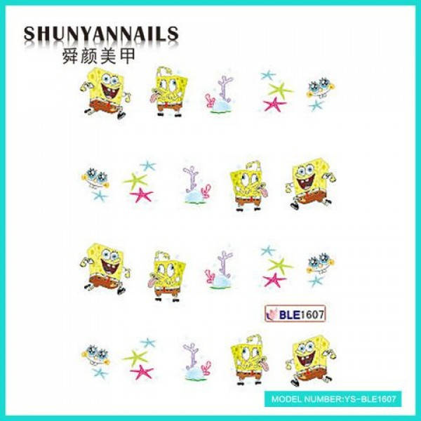 

Слайдер дизайн для ногтей Мультяшки, Губка Боб, Sponge Bob, звездочки