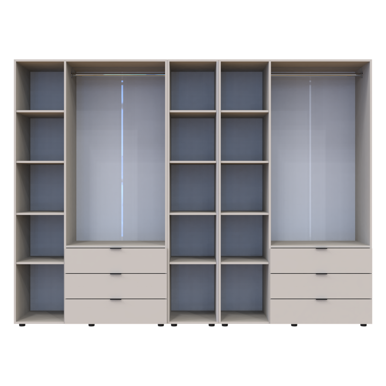 Розпашна Шафа для одягу Doros Гелар з Етажеркою Кашемір 3+3 ДСП 270.6х49.5х203.4 (80737652) 5