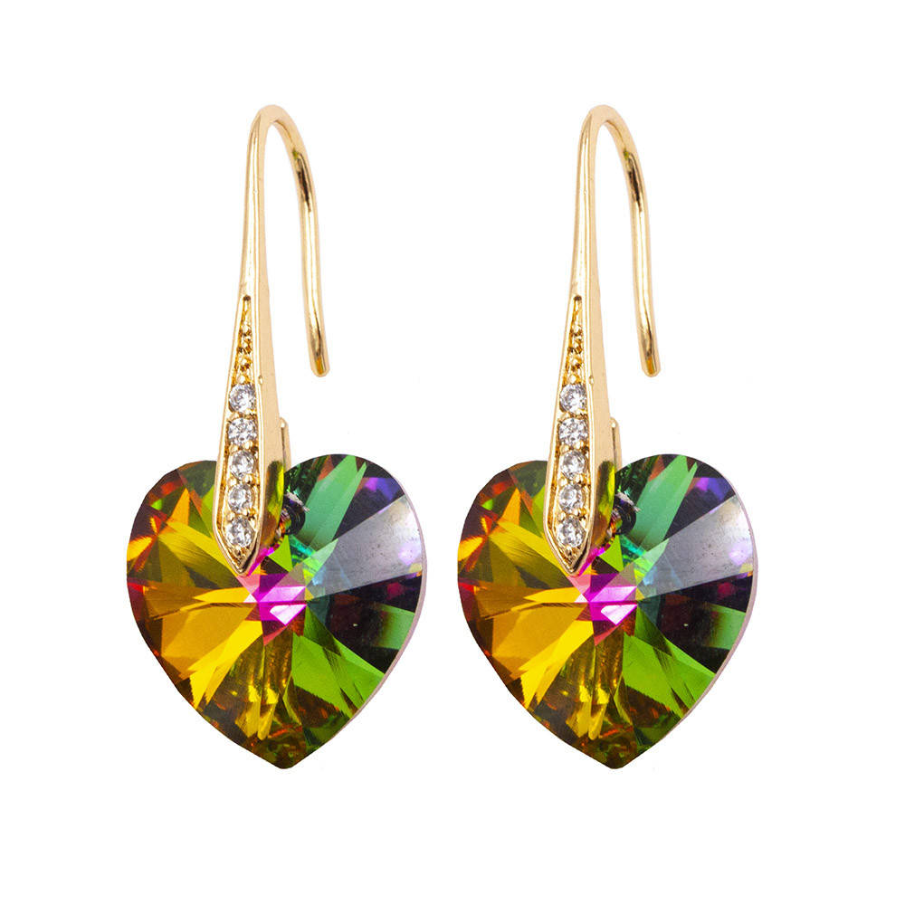 

Серьги «Сердца» лим. позолота Swarovski Crystals 3 см