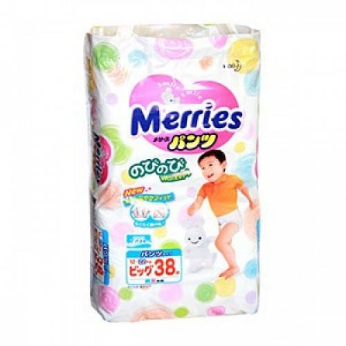 

Подгузники-трусики японские Merries (Мерриес) BIG (12-22кг) 38шт.