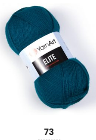 

Нитки пряжа для вязания акриловая ELITE YarnArt Элит Ярнарт № 73 - морская волна, Синий
