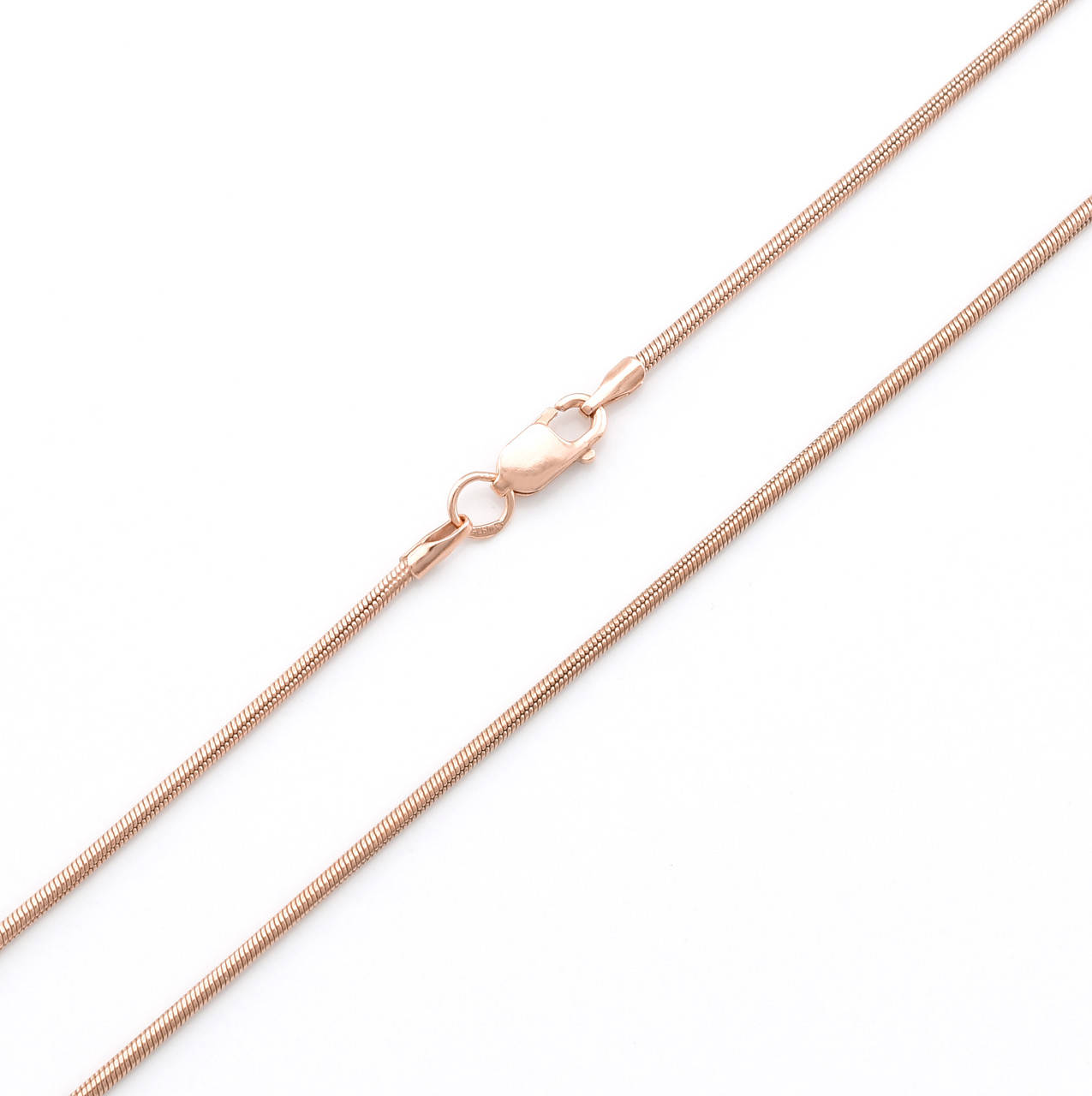 

Серебряная цепочка позолоченная Змейка ширина 1 мм длина 45