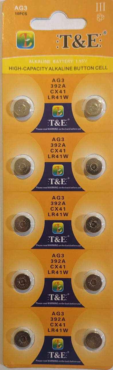 

Батарейка T&E AG 3 (10шт)