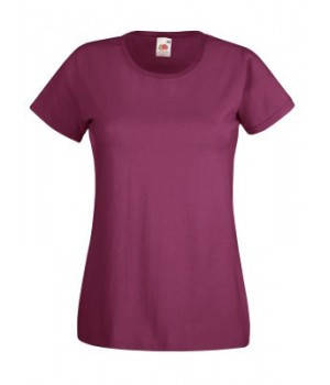 

Женская приталенная футболка Fruit of the loom Valueweight T Ladies 100% хлопок однотонная базовая XXL, 41 Бордовый