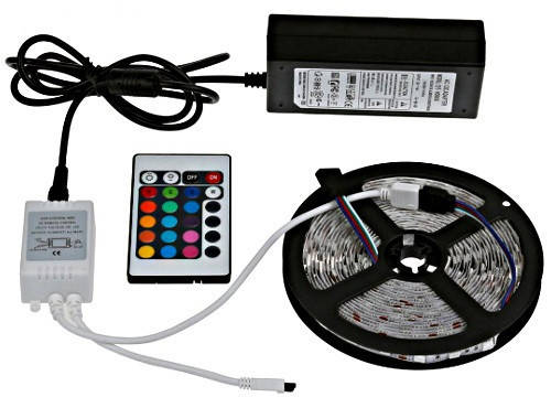 

Светодиодная лента SMD 5050 RGB 5м + пульт + блок