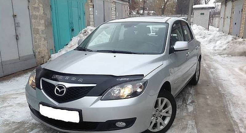 

Мухобойка Mazda 3 (хэтчбэк) (2003>) (VT-52) Дефлектор капота накладка