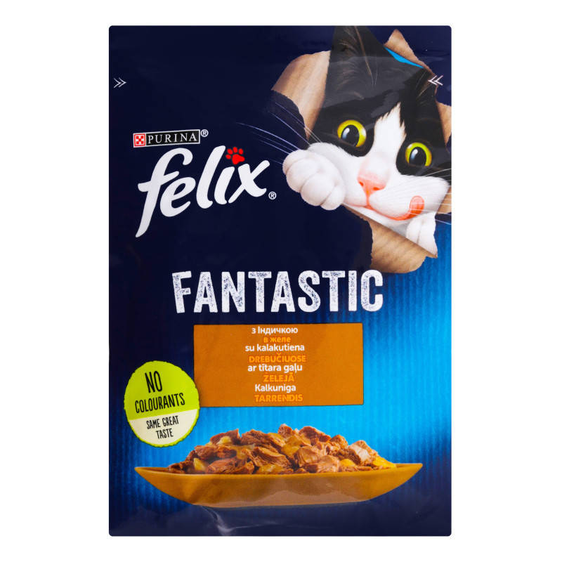 

Felix Fantastic (Фелікс Фантастік) з індичкою, шматочки у желе, 85 г