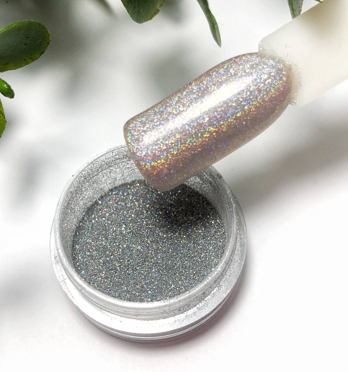 

Втирка Голографическая для дизайна ногтей в баночке, Разные цвета