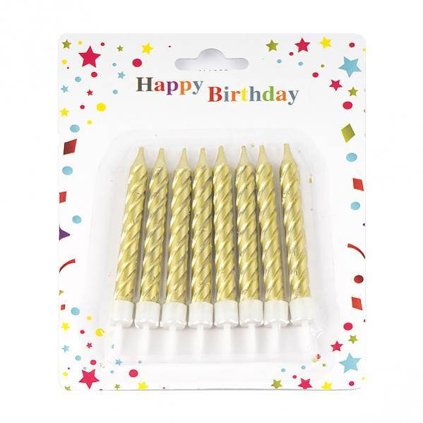 

Набор свечей для торта «золото спираль», 8 шт