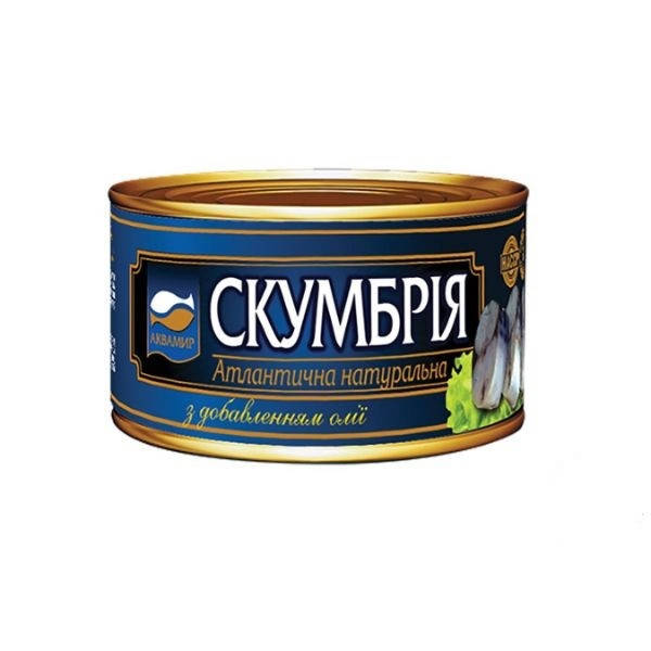

Скумбрия Атлантическая Аквамир с добавлением подсолнечного масла 240 г Украина