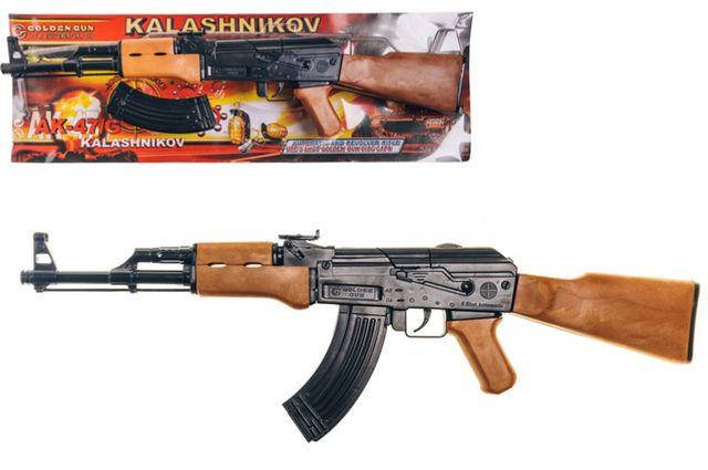 

Игрушка Автомат Калашникова на пистон АК47 на планшете 246, Бежевый